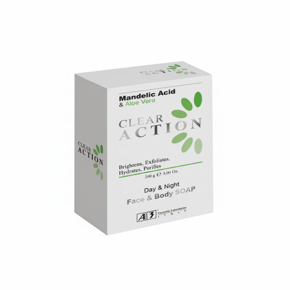 A3 Clear Action Face & Body Soap 200g | Mandelic Acid & Aloe Vera Cleanser