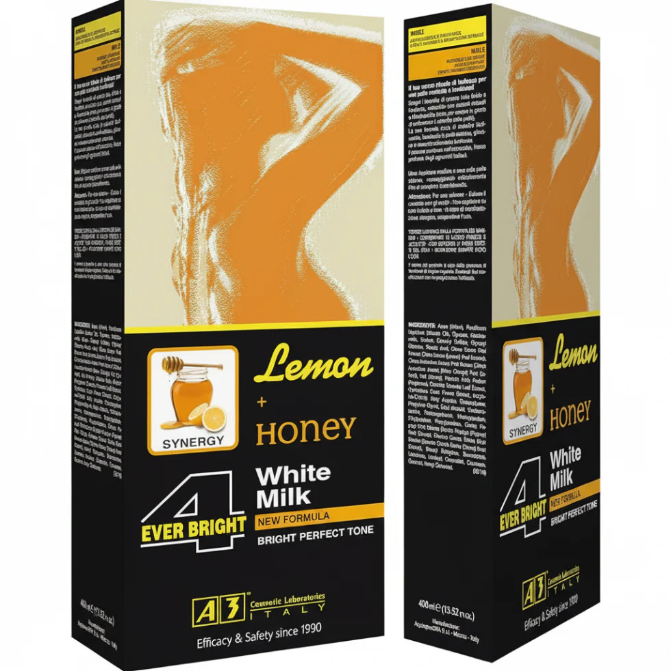 A3 Lemon Honey White Milk Lotion 400ml | Brighten & Nourish Skin Glow