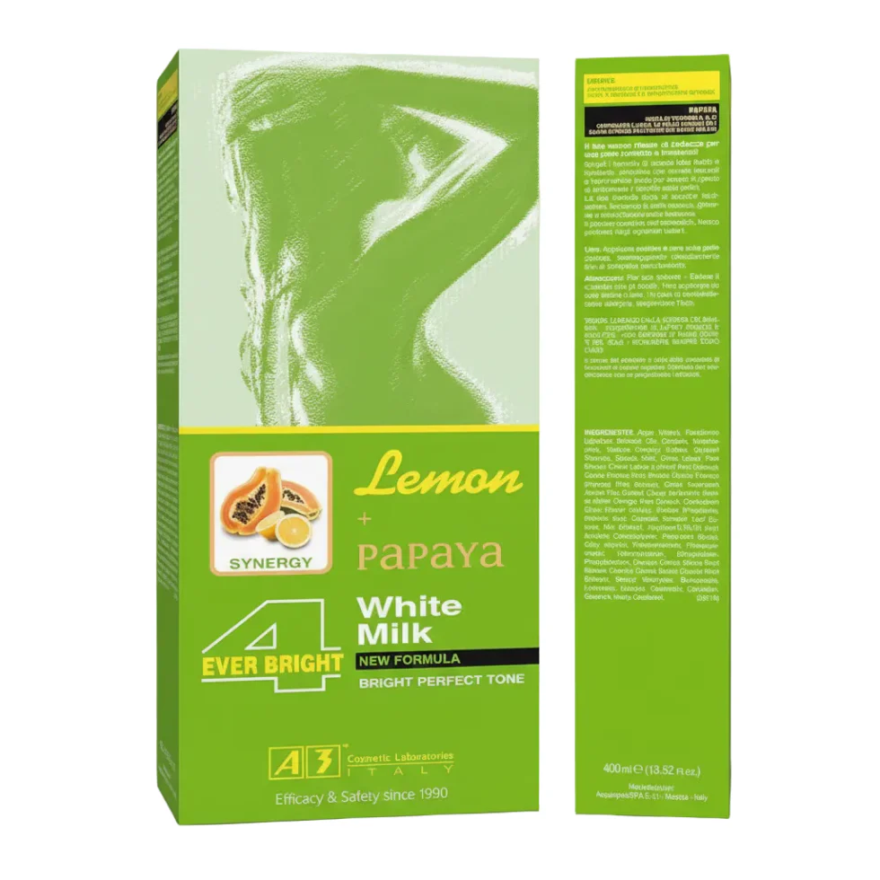 A3 Lemon Papaya White Milk Lotion 400ml | Brighten & Soften Skin Glow - 400 ml