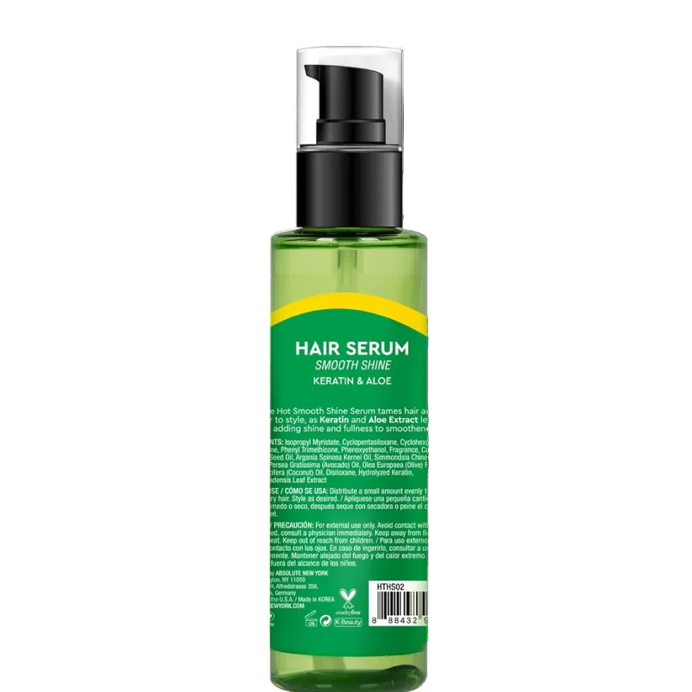Absolute Hot Smooth Shine Hair Serum 120ml | Keratin & Aloe Frizz Control - Image 2