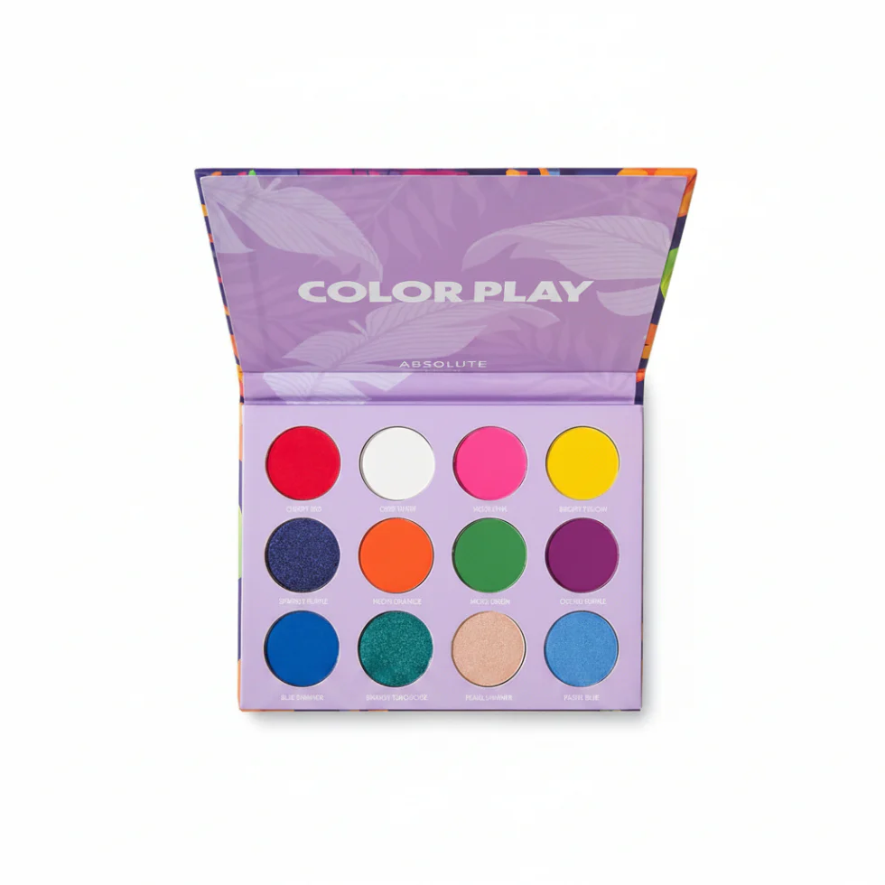 Absolute New York Color Play MESP03 12 Shade Eyeshadow Palette | Multi Formula Glam