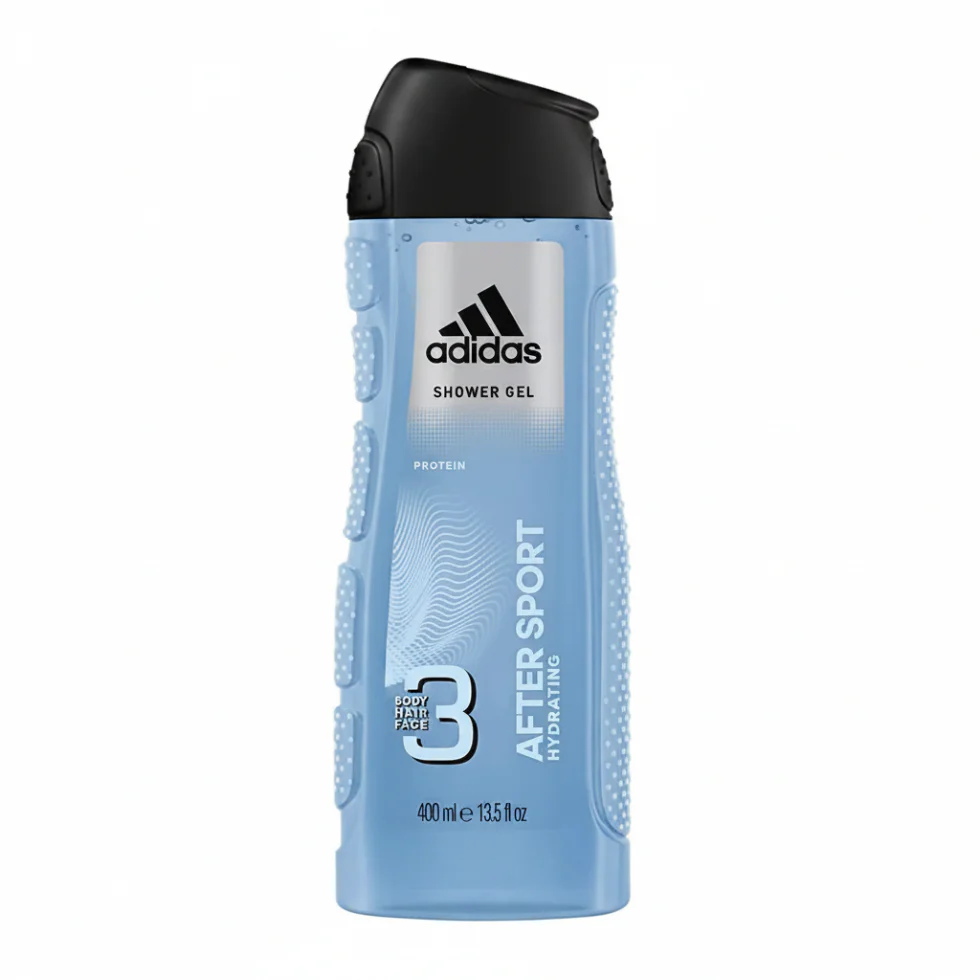 Adidas After Sport 3in1 Shower Gel 400ml | Body Hair Face Hydrating Wash