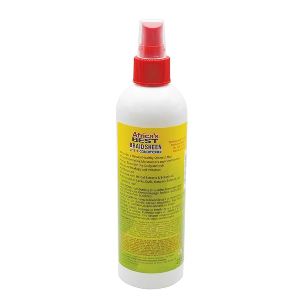Africa's Best Braid Sheen Spray With Conditioner 355ml | Moisturize & Shine Braids - Image 3