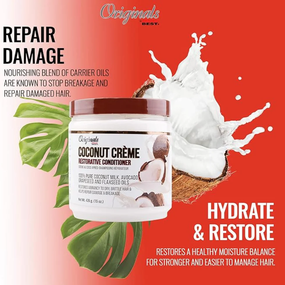 Africa's Best Originals Coconut Creme Restorative Conditioner 426g | Repair & Hydrate - Image 2
