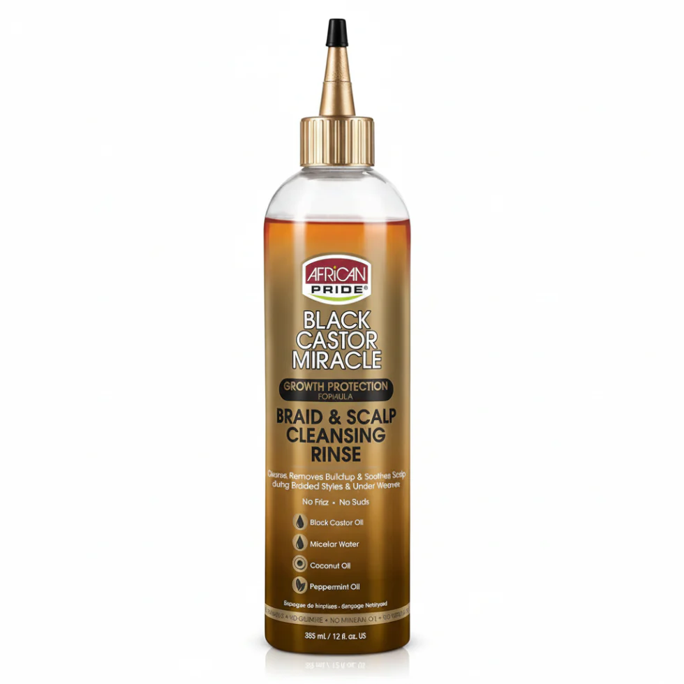 African Pride Black Castor Braid & Scalp Rinse 355ml | Detox & Refresh Hair Care