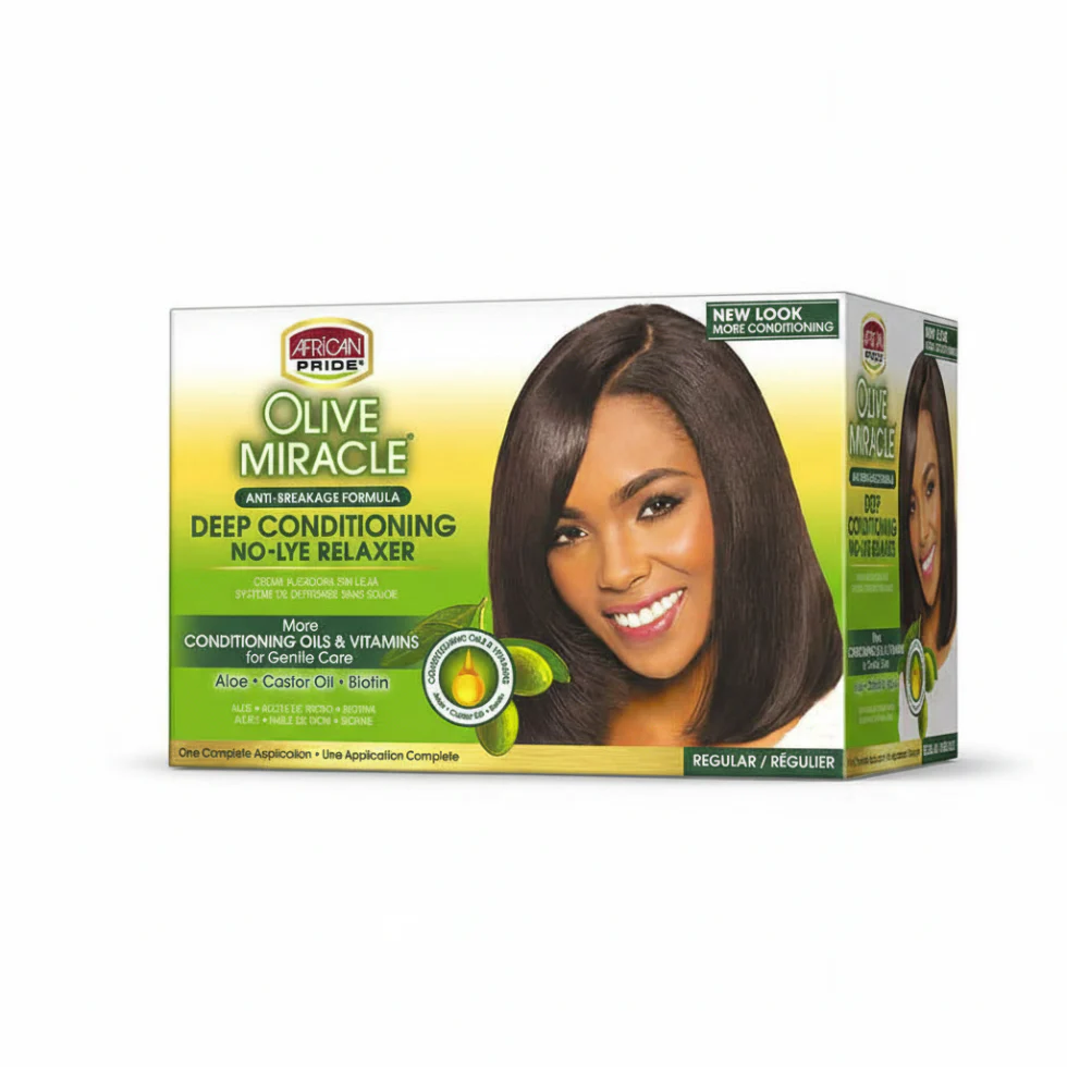 African Pride Olive Miracle No-Lye Relaxer Regular | Anti-Breakage Conditioning