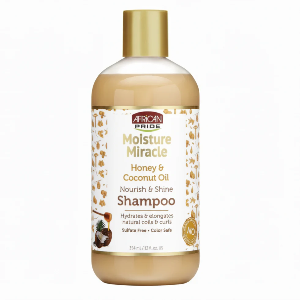 African Pride Honey Coconut Shampoo 12oz | Nourish Shine Moisturizing Curl Care