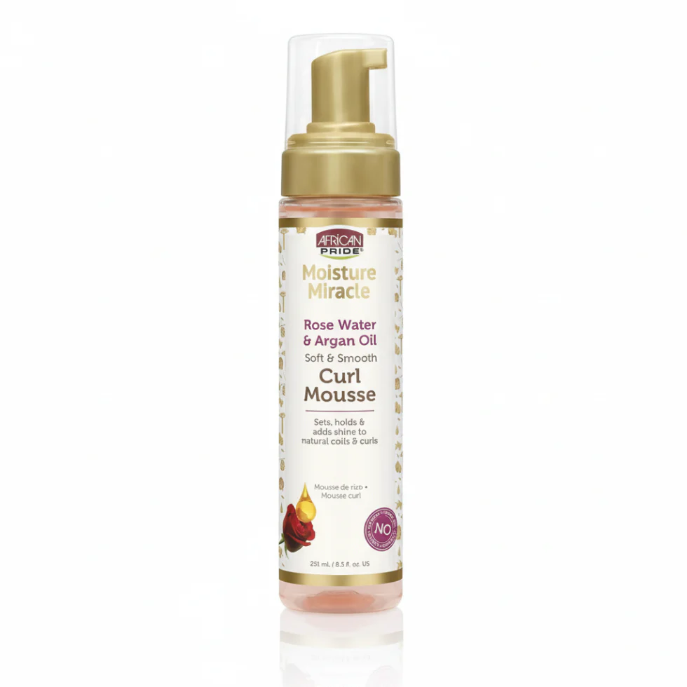 African Pride Rose Water & Argan Curl Mousse 251ml | Define & Hydrate Curls