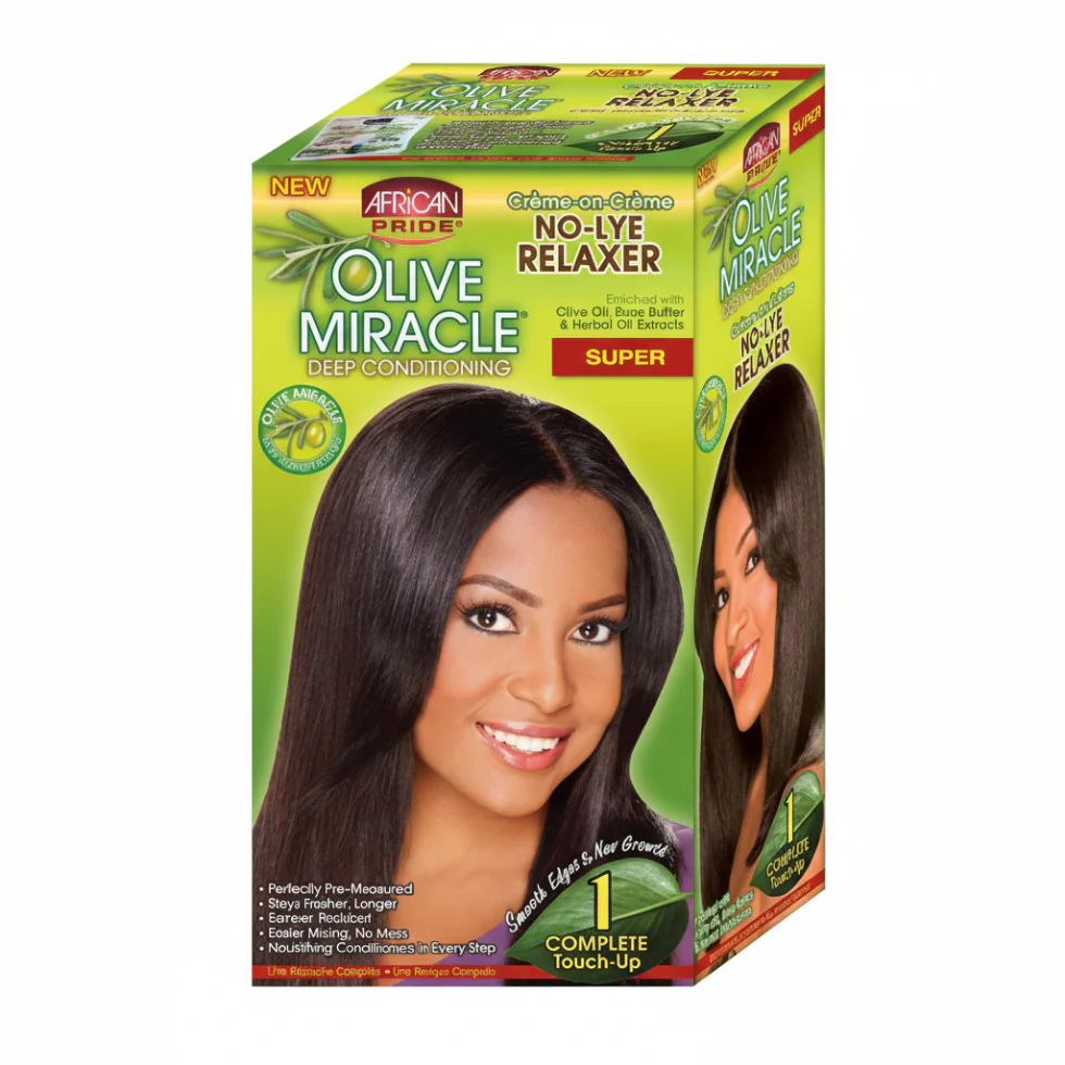 African Pride Olive Miracle Super Relaxer Kit | Deep Conditioning No-Lye Care