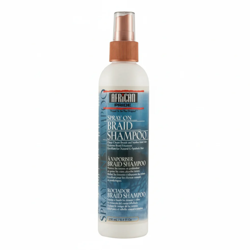 African Pride Spray-On Braid Shampoo 250ml | No-Rinse Cleanser for Braids & Locs Care