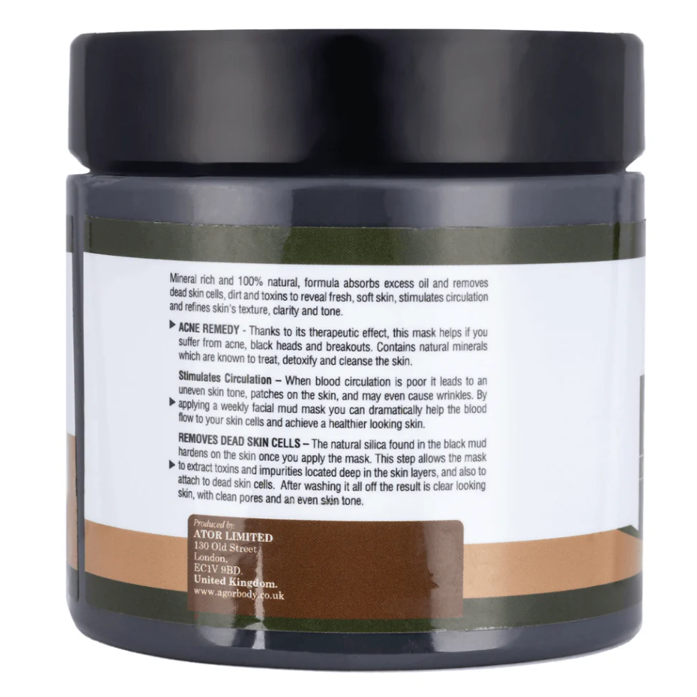 Agor Natural Dead Sea Mud Mask 250g | Deep Cleansing Acne Treatment Skin Care - Image 2