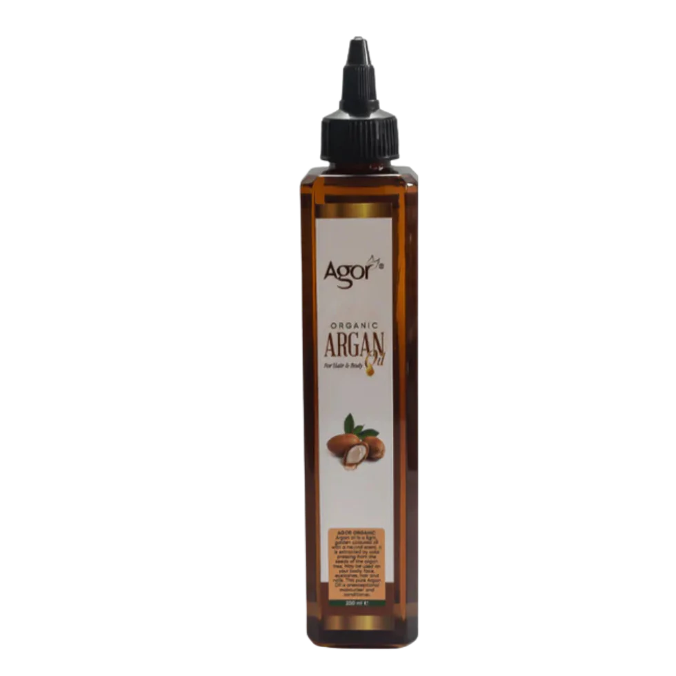Agor Organic Argan Oil 250ml | Cold Pressed Hair Skin Face Moisturizing Oil