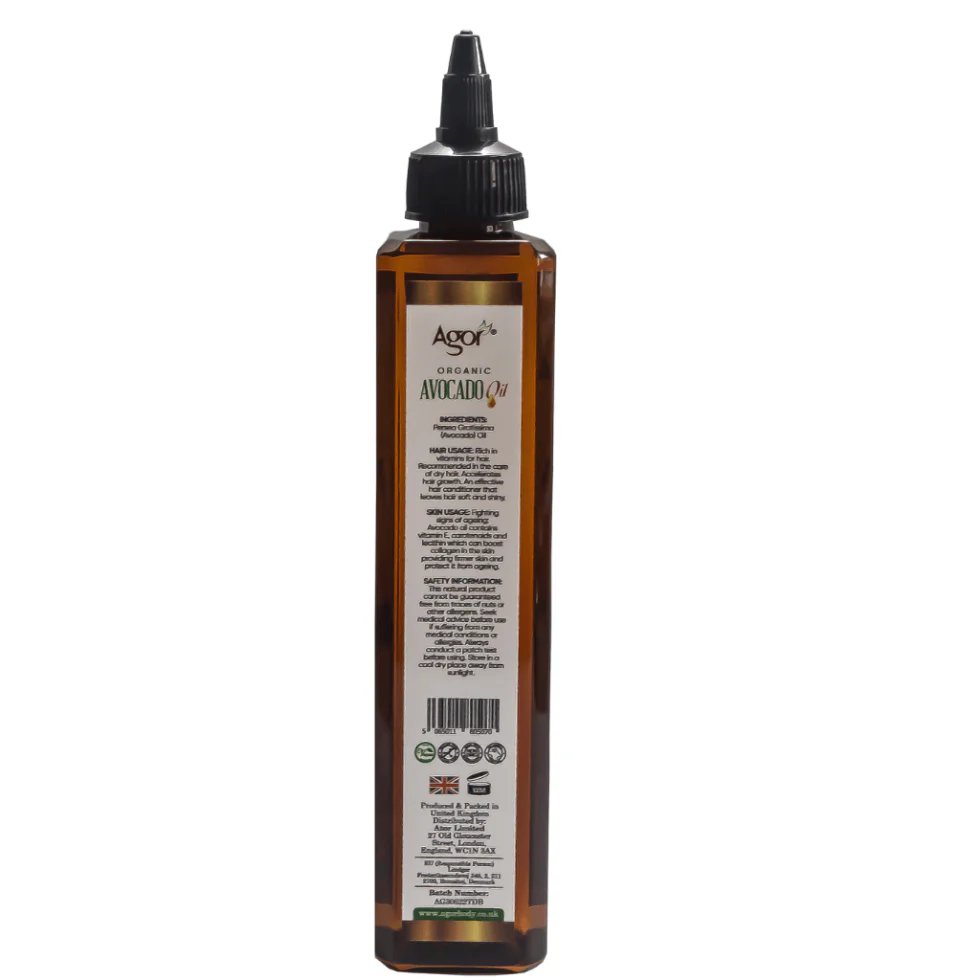 Agor Organic Avocado Oil 250ml | Cold Pressed Hair & Skin Nourishing Care Oil - Image 2