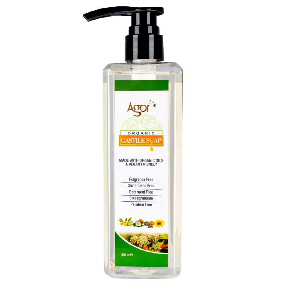 Agor Organic Liquid Castile Soap 500ml | Vegan Natural Multi-Purpose Cleanser