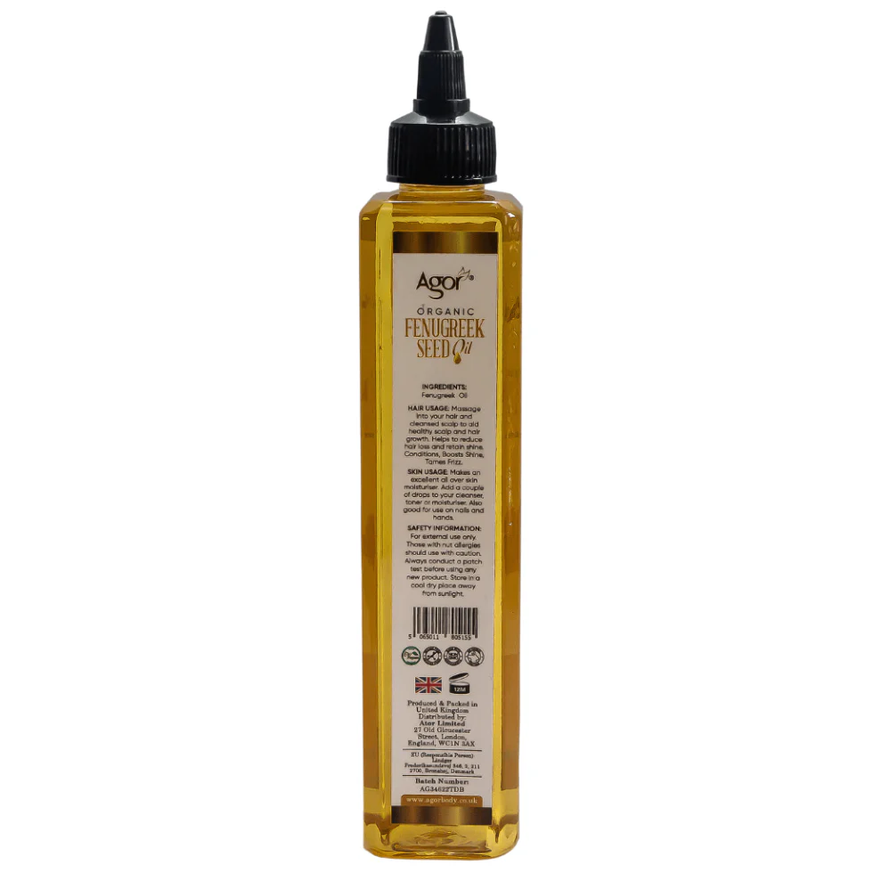 Agor Organic Fenugreek Seed Oil 250ml | Hair Growth Scalp & Skin Nourishing Oil - Image 2