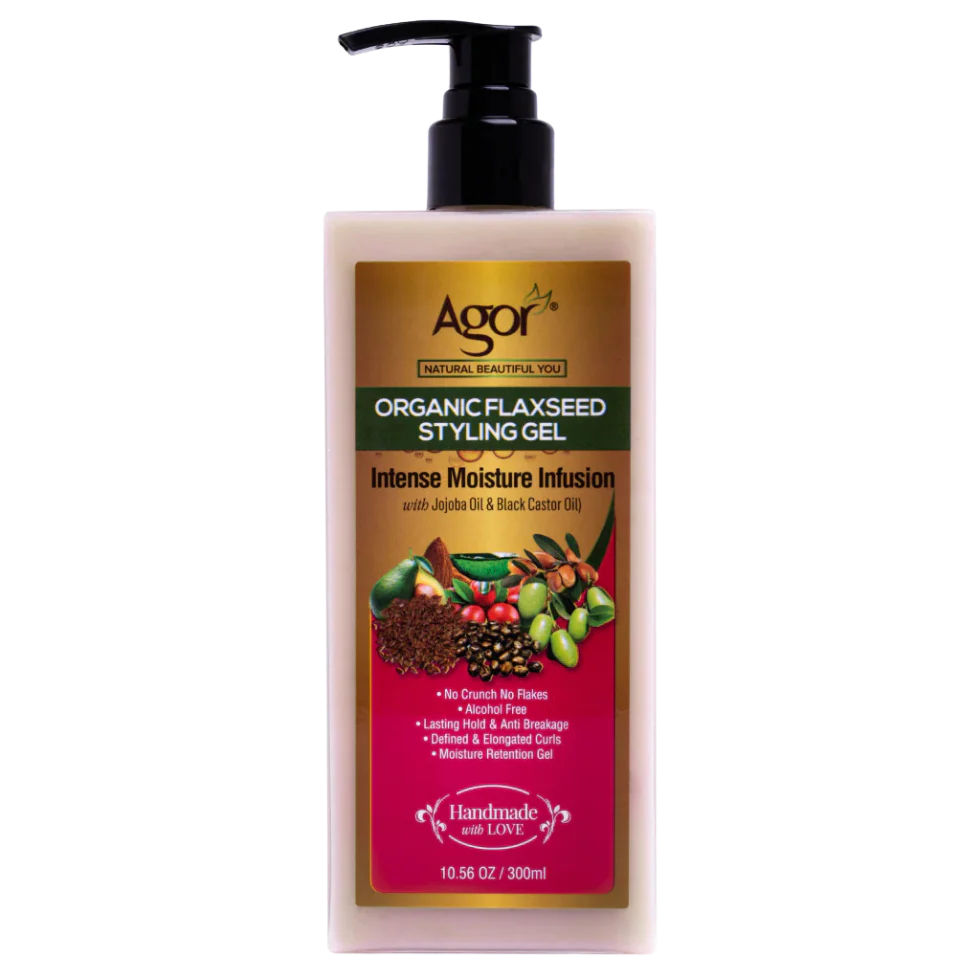 Agor Organic Flaxseed Styling Gel 300ml | Define & Elongate Curls Frizz Control
