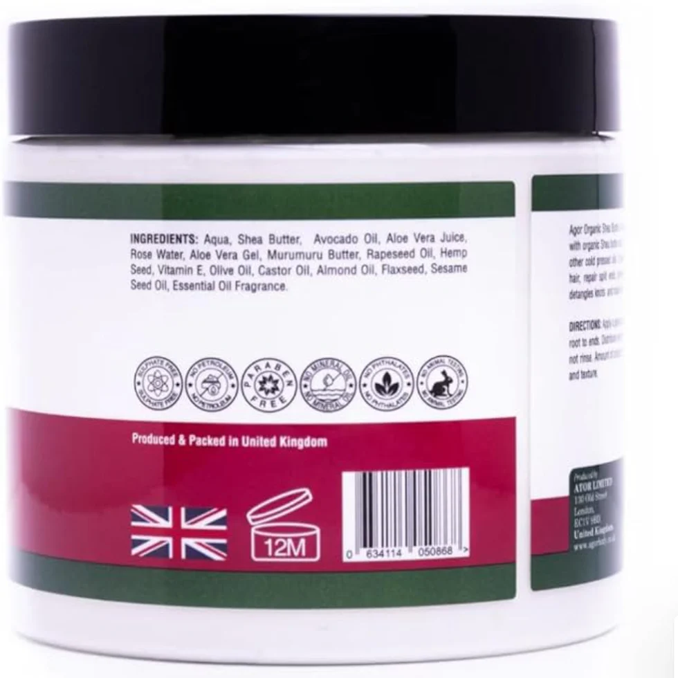Agor Organic Leave-In Conditioner 430ml | Shea Avocado Frizz Control Hair Care - Image 2
