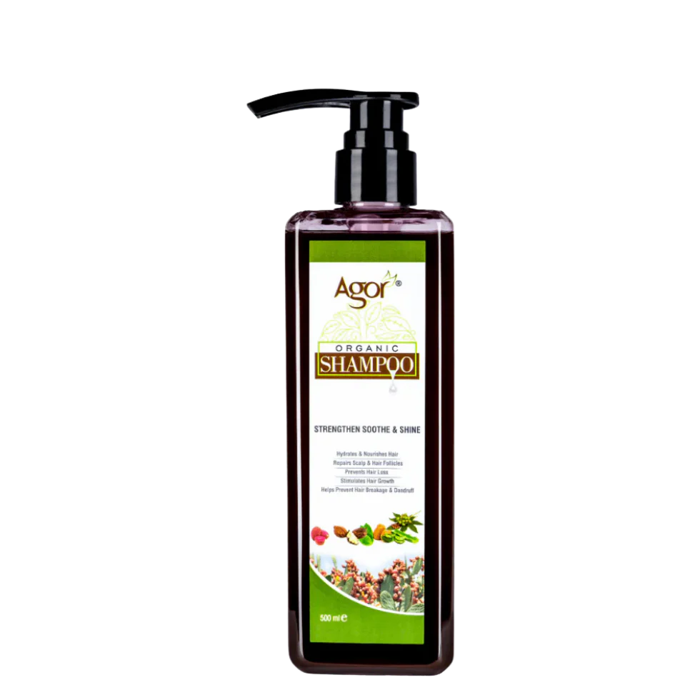 Agor Organic Shampoo 500ml | Strengthen Soothe Shine Hydrate Hair Care Cleanser