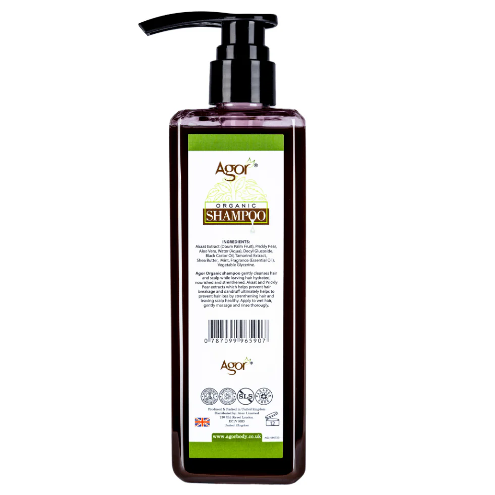 Agor Organic Shampoo 500ml | Strengthen Soothe Shine Hydrate Hair Care Cleanser - Image 2