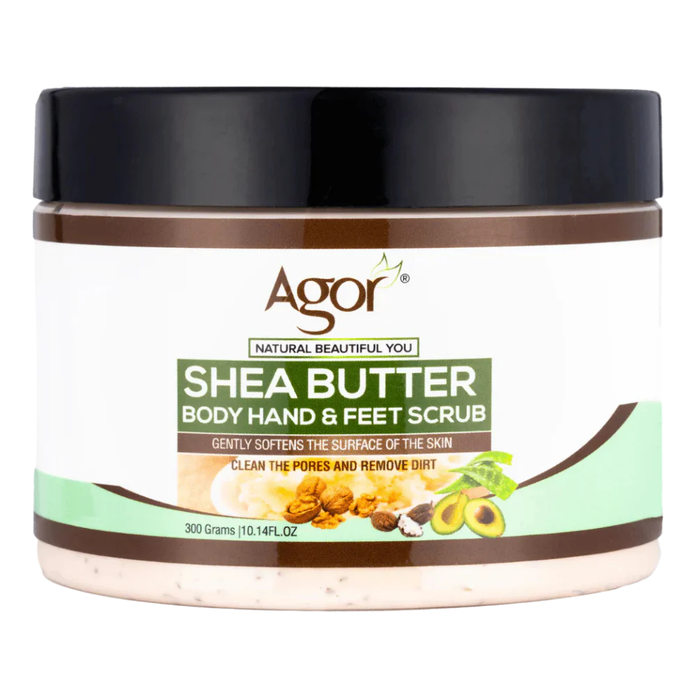 Agor Shea Butter Scrub 300g | Exfoliate Moisturize Smooth Skin Hand & Body Care