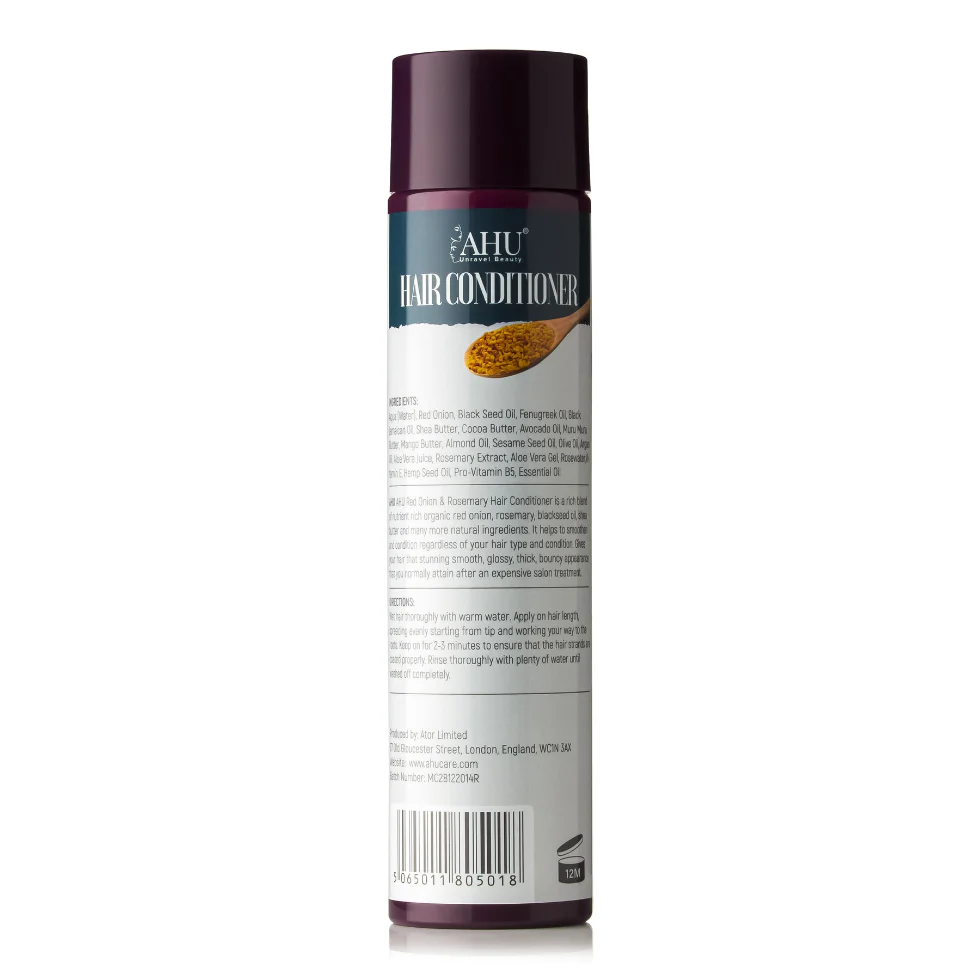 AHU Red Onion & Rosemary Conditioner 300ml | Smooth, Strengthen Hair - Image 3