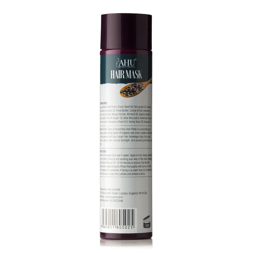 AHU Red Onion & Rosemary Hair Mask 300ml | Deep Repair & Strengthen Hair - Image 3
