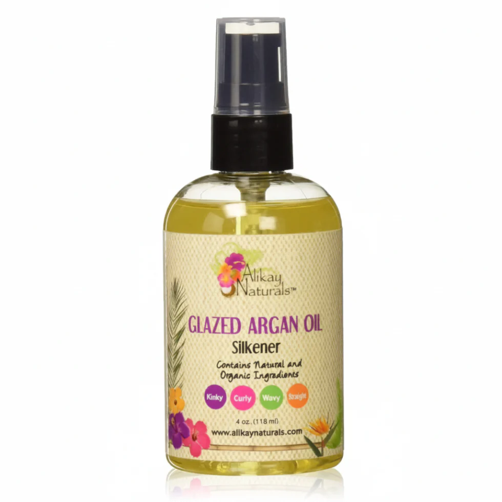 Alikay Naturals Glazed Argan Silkener 4oz | Shine, Smooth & Protect Hair