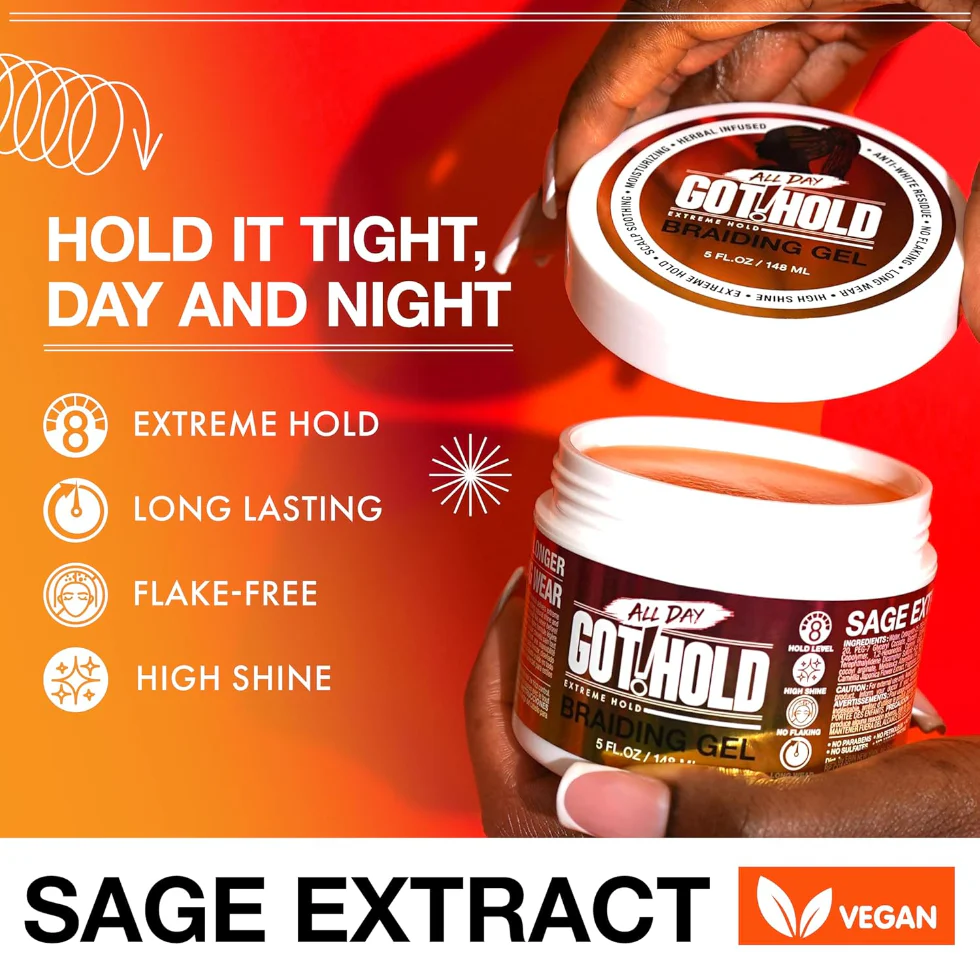 All Day Got Hold Braiding Gel 296ml | Extreme Hold for Braids & Twists - Image 2