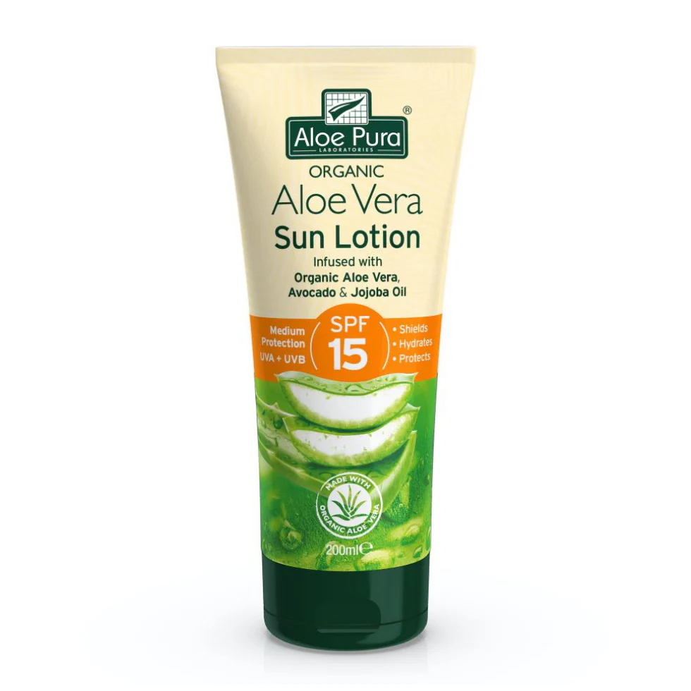 Aloe Pura Aloe Vera Sun Lotion SPF15 200ml | UVA & UVB Protection