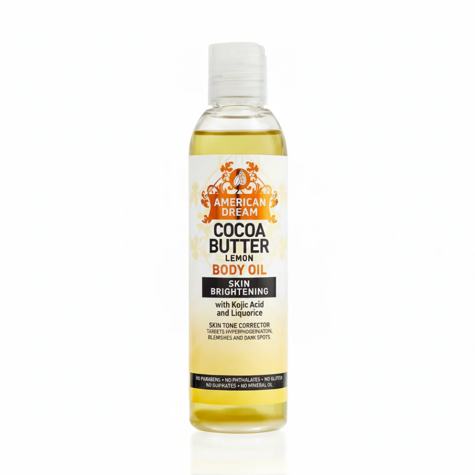 American Dream Cocoa Butter Lemon Body Oil 200ml | Brighten & Deep Hydration Care