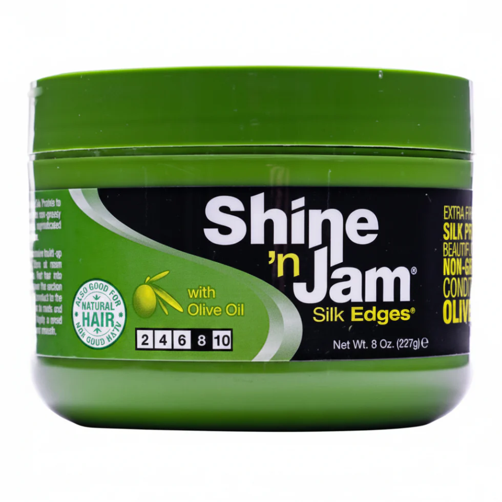 Shine ’n Jam Silk Edges 8oz | Extra Firm Hold Edge Control Gel
