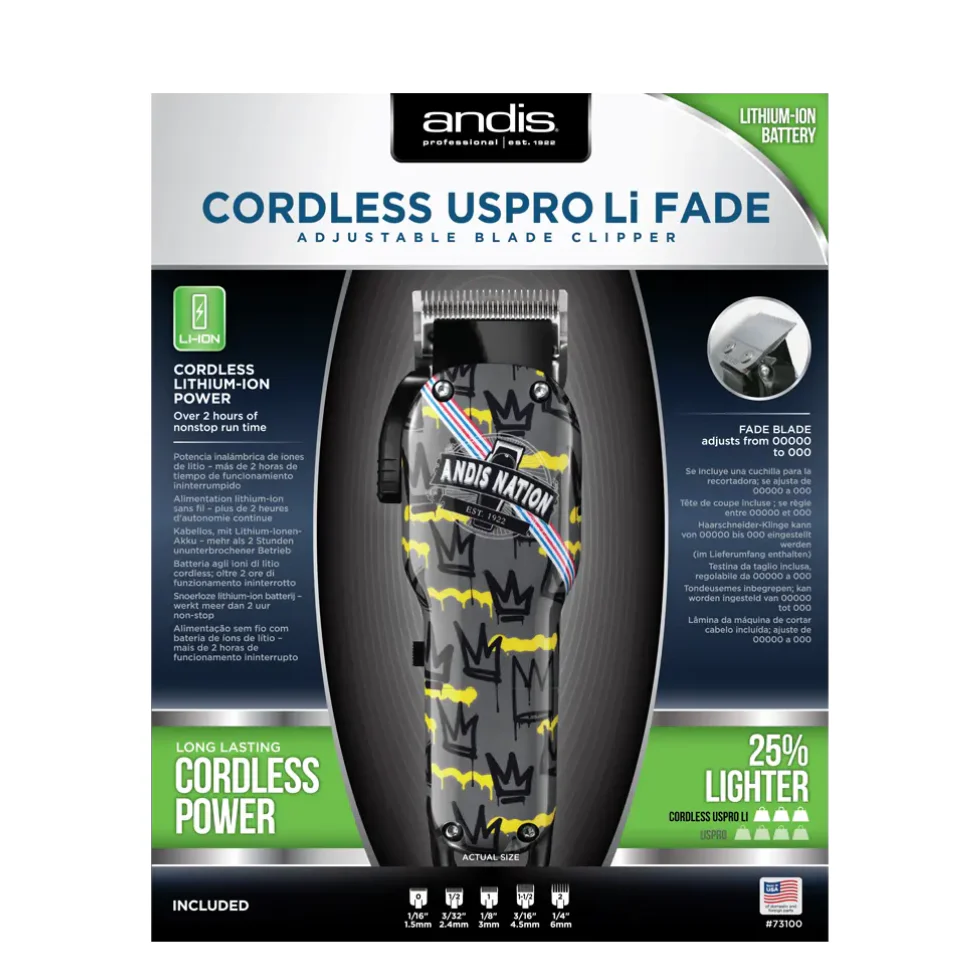 Andis Cordless USPro Li Fade Limited Edition Clipper | High-Speed Fade Clipper