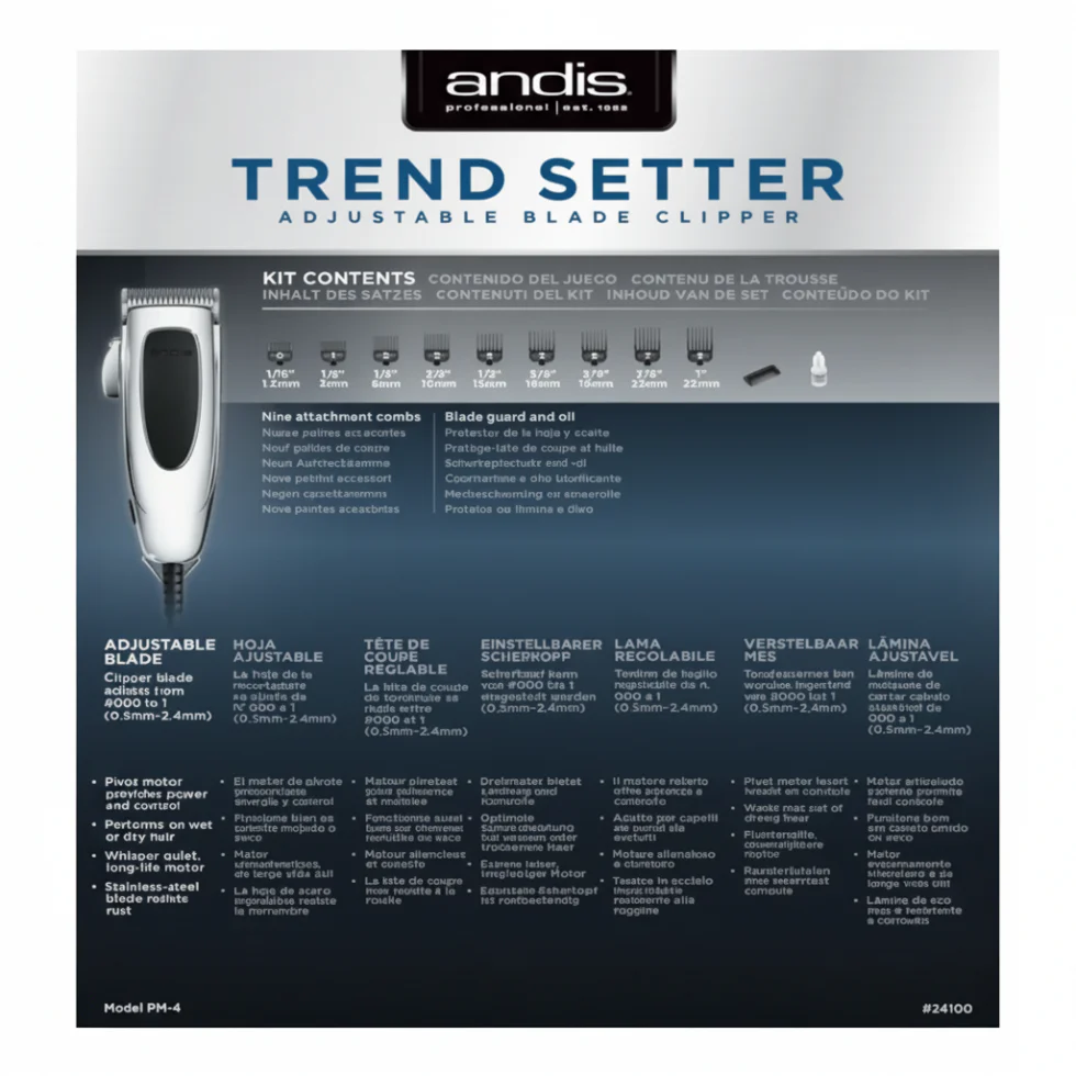 Andis Trend Setter Adjustable Blade Clipper | Pivot Motor Professional Hair Clipper - Image 2