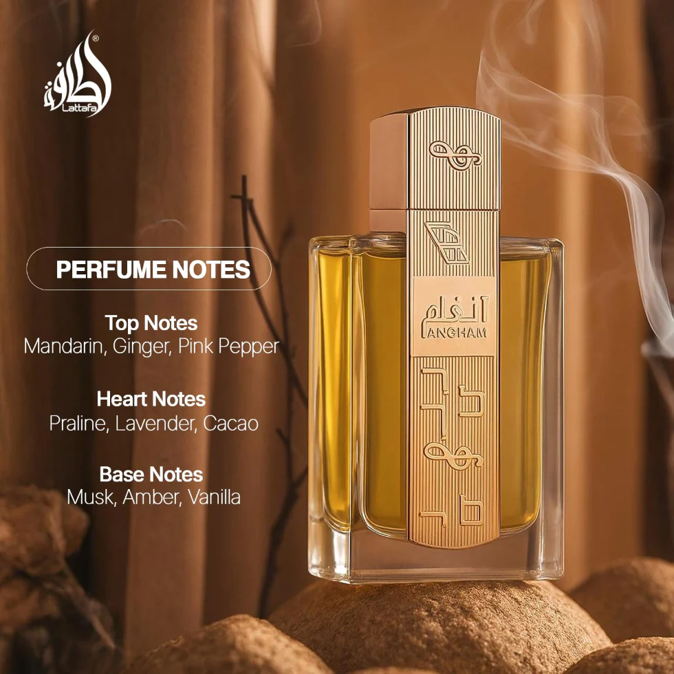 Angham by Lattafa Perfume | Unisex Amber Vanilla Fragrance 100ml EDP - Image 4