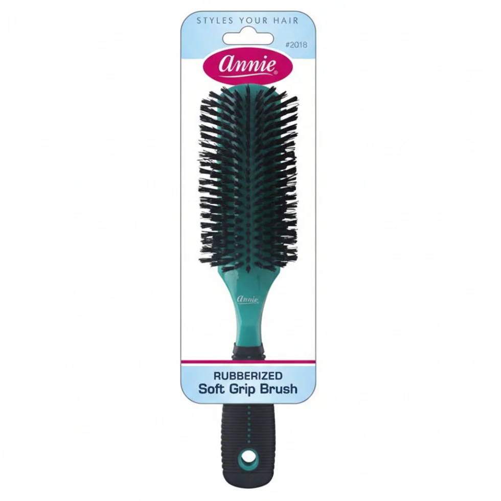 Annie Rubberized Soft Grip Brush 2018 | Detangling & Smooth Styling Brush