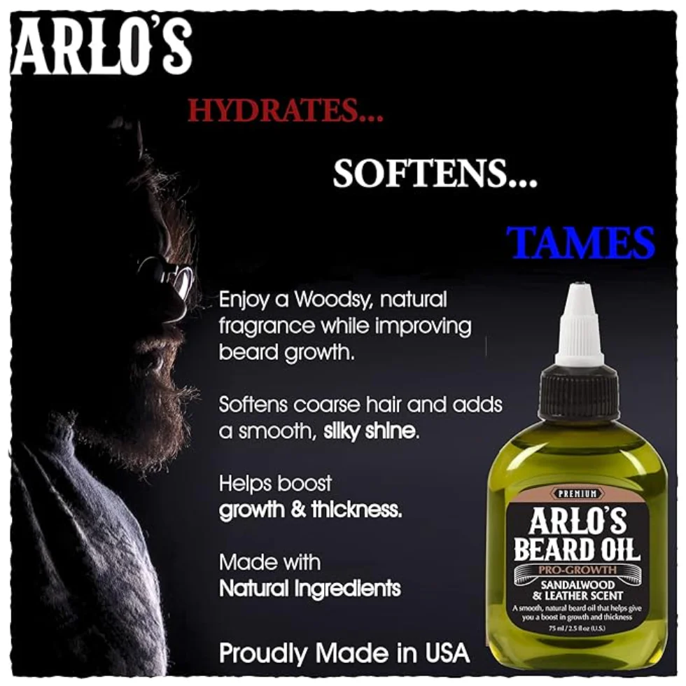 Arlo’s Beard Oil Pro-Growth 75ml | Sandalwood & Leather Beard Care - Image 3