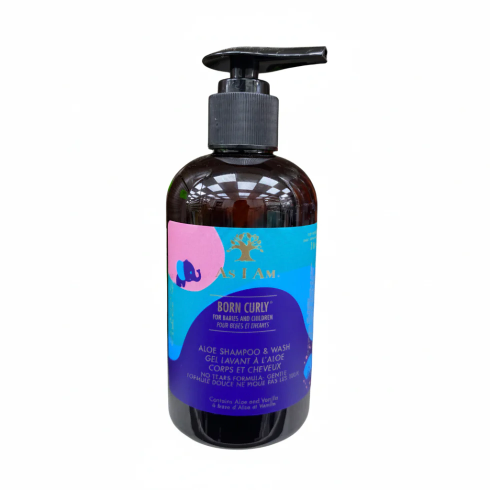As I Am Born Curly Aloe Shampoo & Wash 8oz | Gentle Kids Cleanser