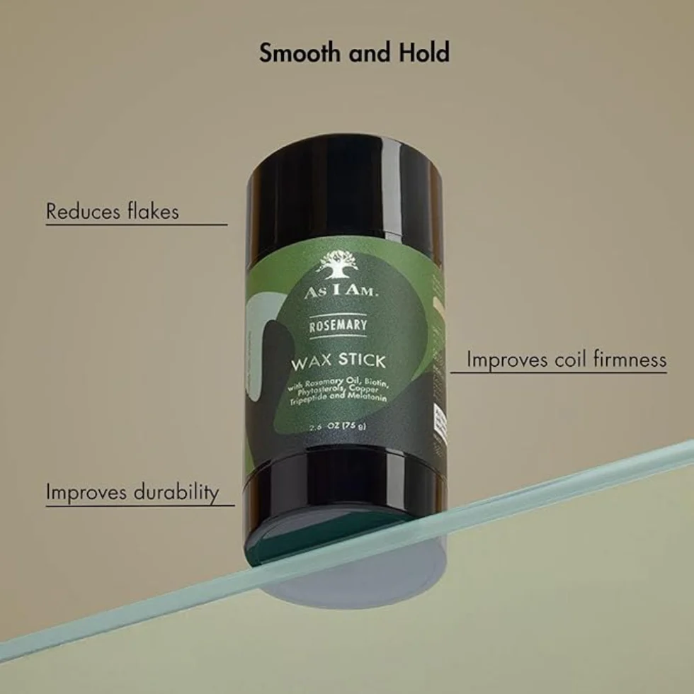 As I Am Rosemary Hair Wax Stick 2.6oz | Smooth Hold & Defined Styling - Image 2