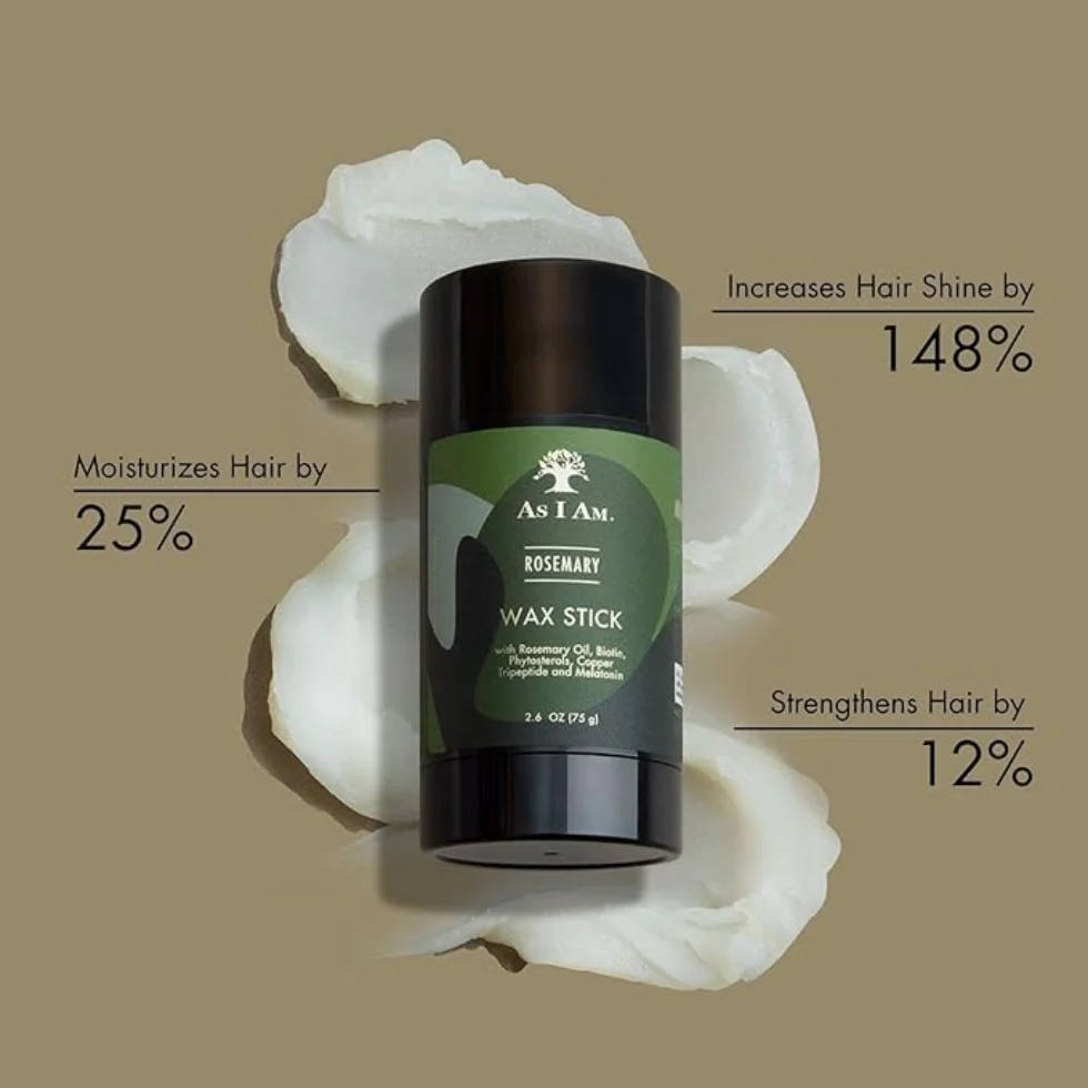 As I Am Rosemary Hair Wax Stick 2.6oz | Smooth Hold & Defined Styling - Image 4