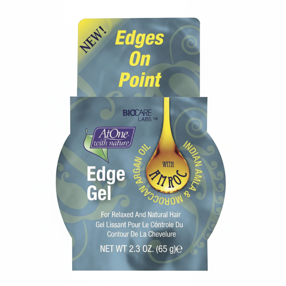 AtOne Edge Control Gel 2.3oz | Indian Amla & Moroccan Argan Oil Strong Hold