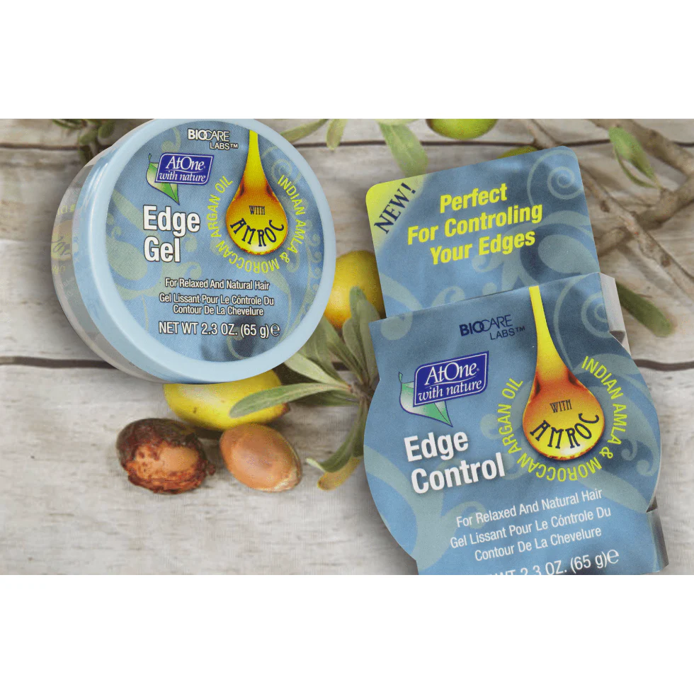 AtOne Edge Control Gel 2.3oz | Indian Amla & Moroccan Argan Oil Strong Hold - Image 2