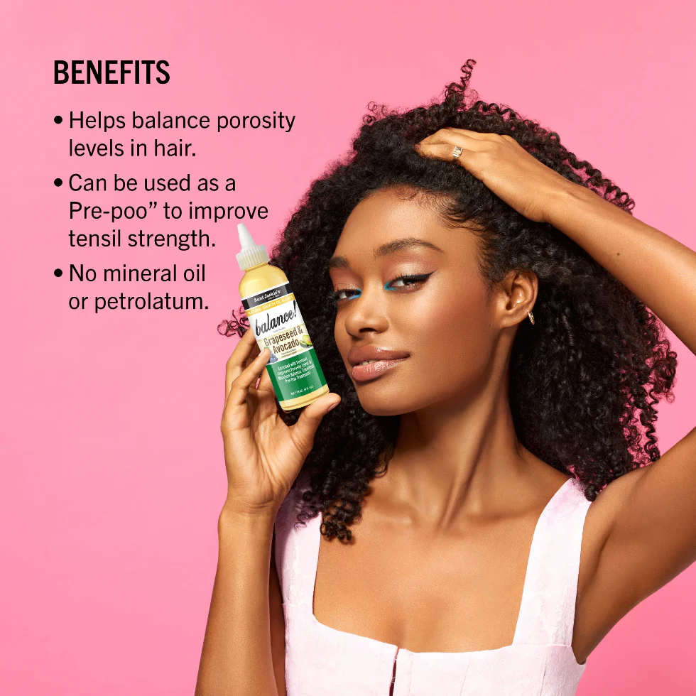 Aunt Jackie’s Balance Growth Oil 4oz | Grapeseed & Avocado Porosity Care Oil - Image 2