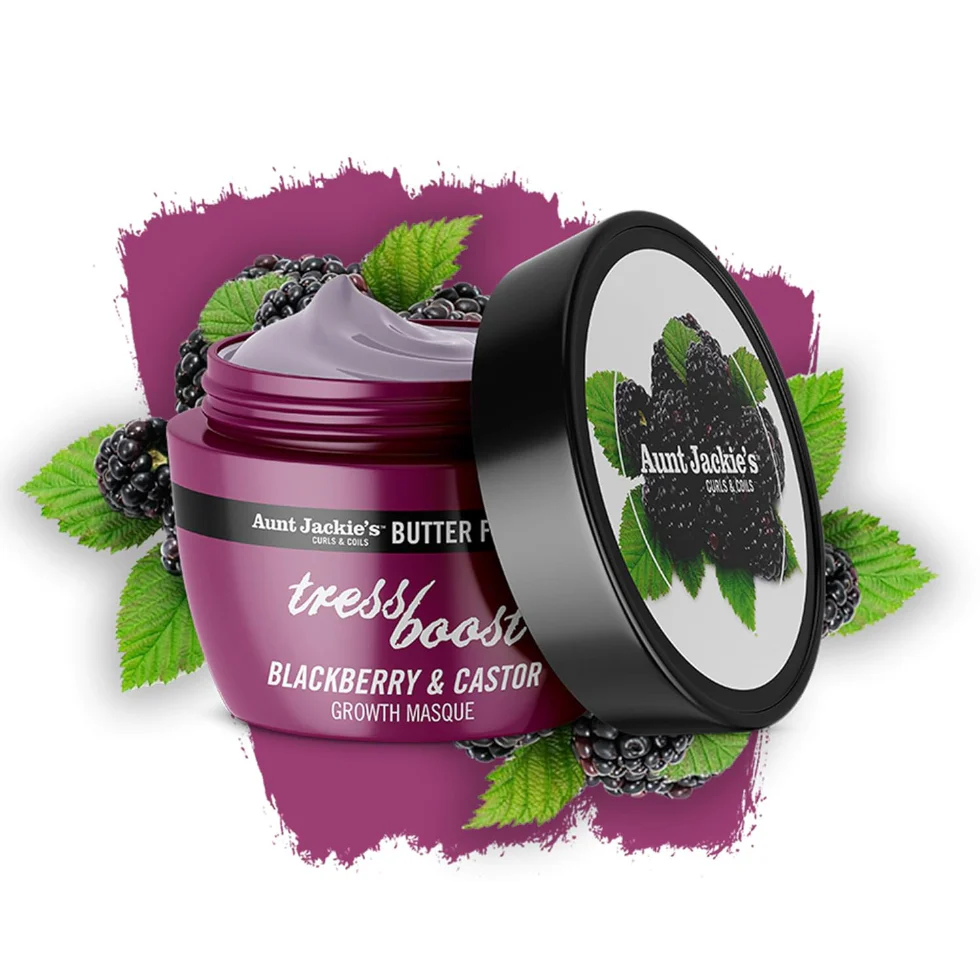 Aunt Jackie’s Tress Boost Growth Masque 8oz | Blackberry & Castor Hair Mask - Image 2