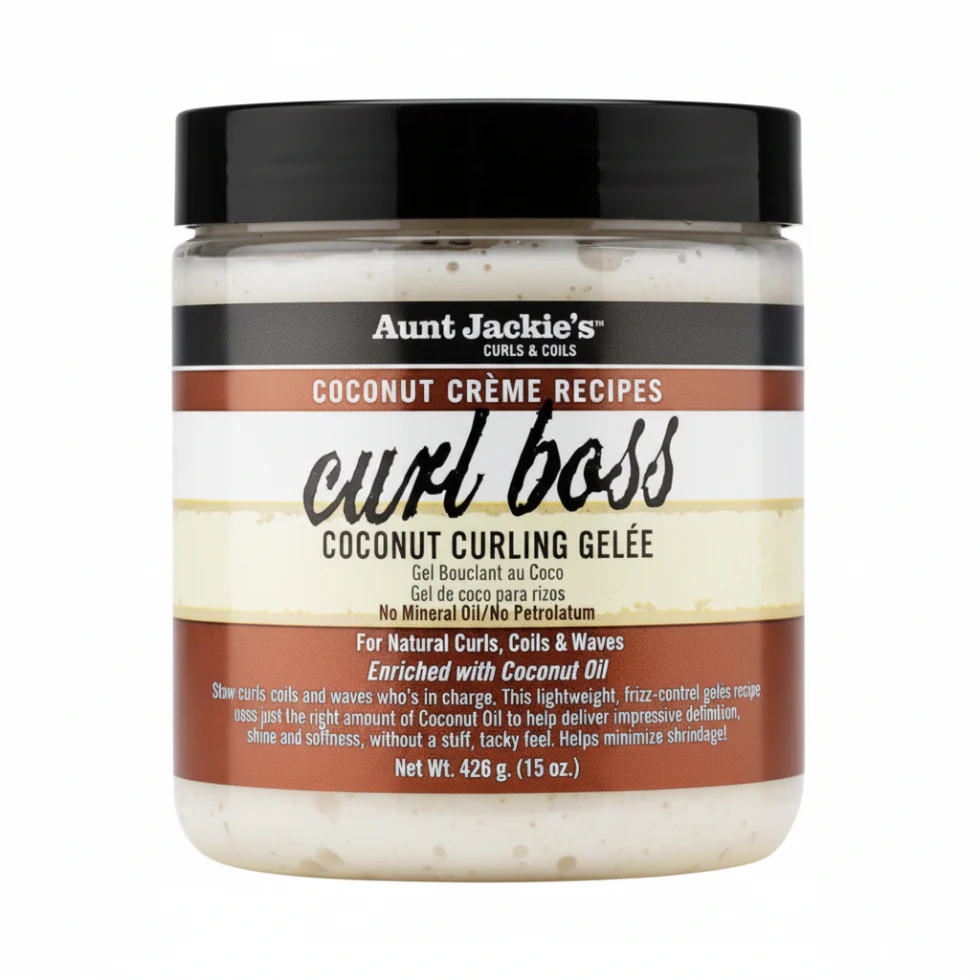 Aunt Jackie’s Curl Boss Coconut Curling Gelée 15oz | Shine & Curl Definition