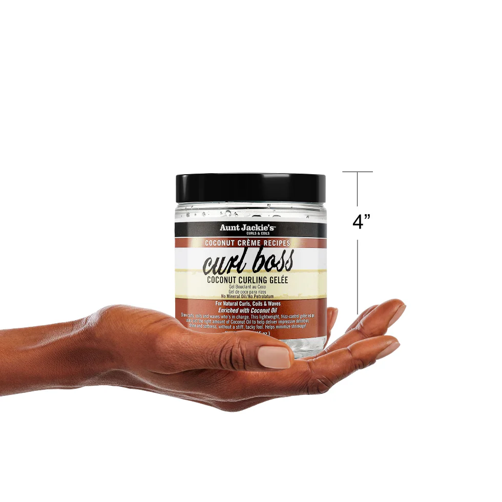 Aunt Jackie’s Curl Boss Coconut Curling Gelée 15oz | Shine & Curl Definition - Image 4