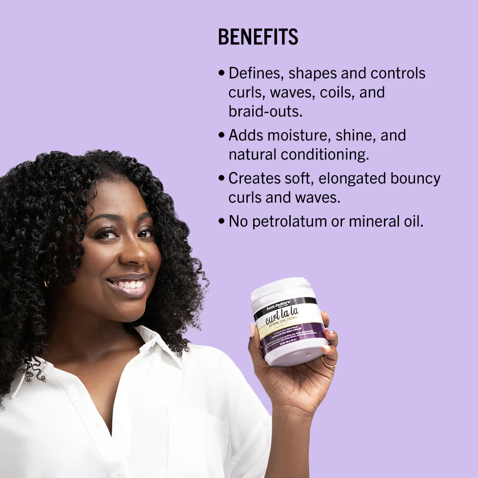 Aunt Jackie’s Curl La La Curl Custard 15oz | Moisturized Curl Defining Cream - Image 2