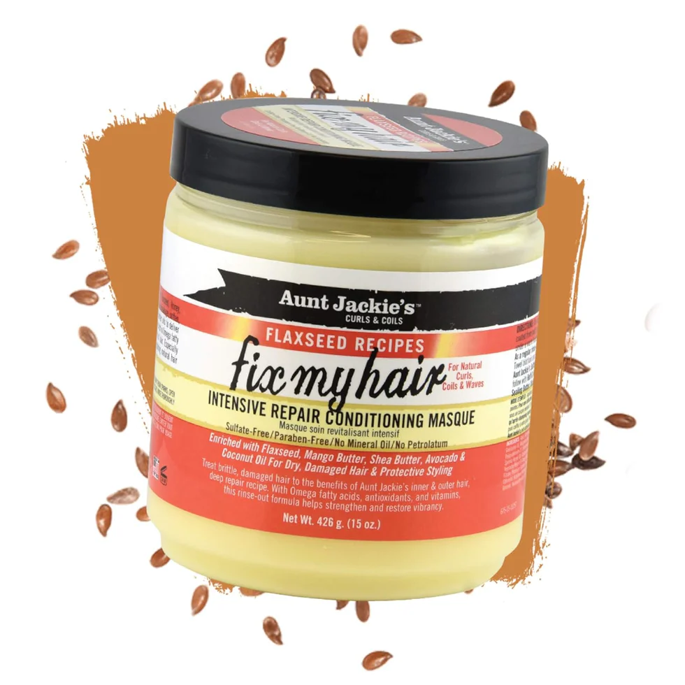 Aunt Jackie’s Flaxseed Fix My Hair Repair Masque 15oz | Intensive Conditioning Mask - Image 4