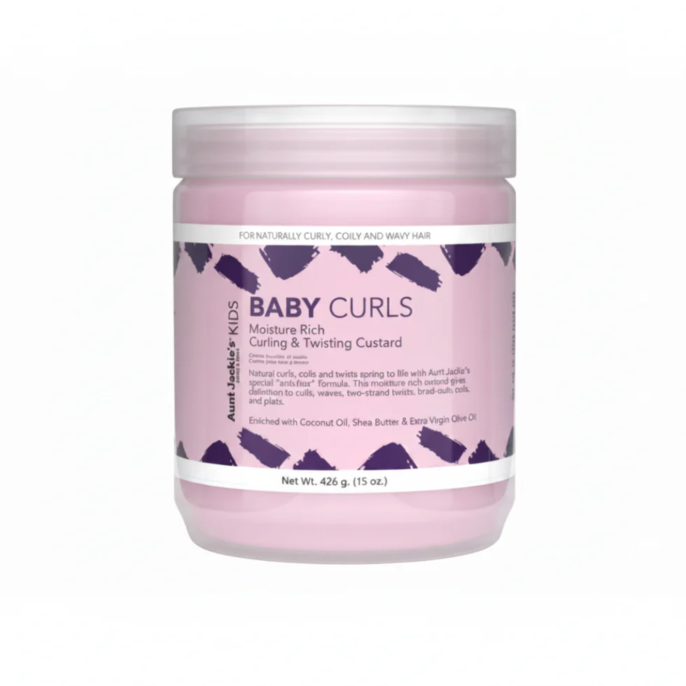 Aunt Jackie’s Baby Curls Curling Custard | Moisture Rich Twist & Curl Cream