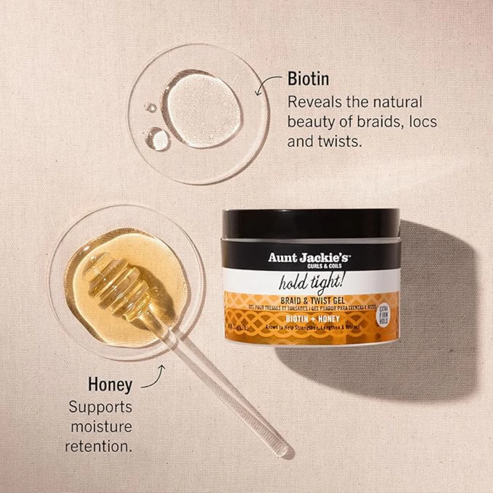 Aunt Jackie’s Hold Tight! Braid & Twist Gel 213g | Extra Firm Hold Styling Gel - Image 2