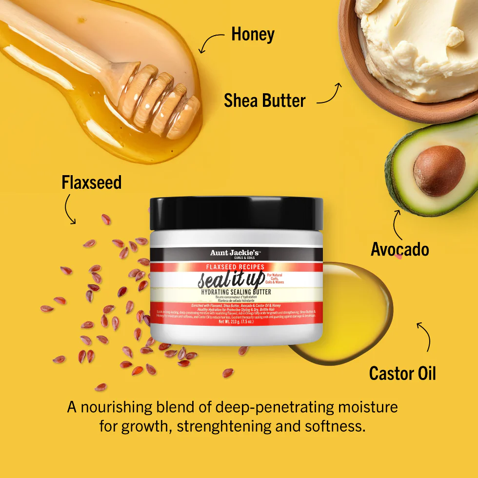 Aunt Jackie’s Seal It Up Sealing Butter 7.5oz | Moisture Lock Hair Care - Image 3